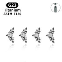 2021 luxury earrings g23 titanium inlaid 7 zircon lip stud earrings perforated high fashion ladies body jewelry gifts