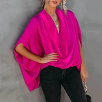 yeezzi summer fashion female urban stylish loose solid color batwing sleeveless elegant traf blouse top for women 2022 new