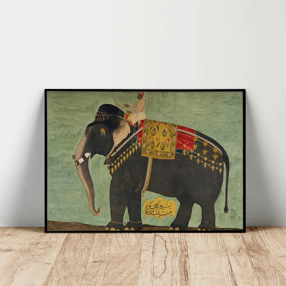 

Bichitr Art Print Poster Portrait Of The Elephant Alam Guman Canvas Painting Animal Wall Picture Decor