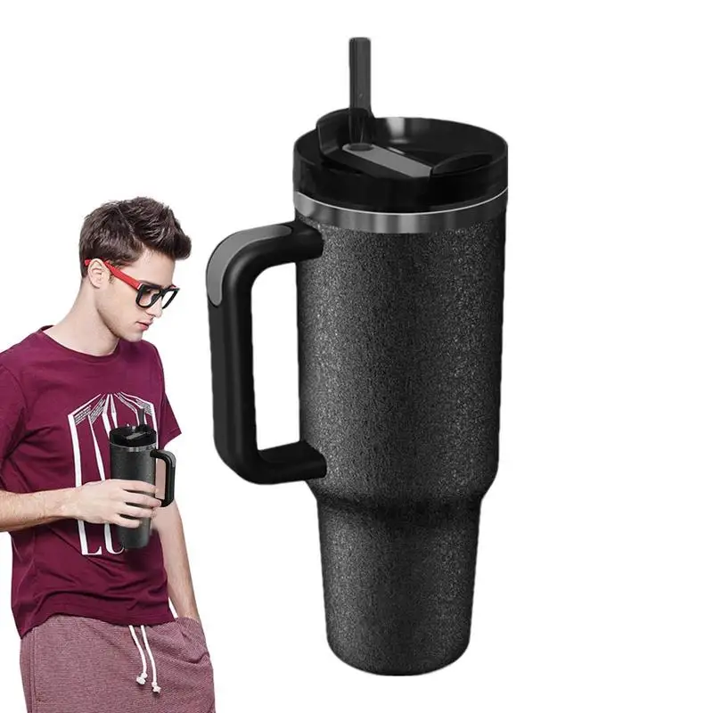 

Insulated Straw Mug 40oz Stainless Handle Water Mug Non-Spill Coffee Travel Mug Water Coffee Cup For Home Office And School