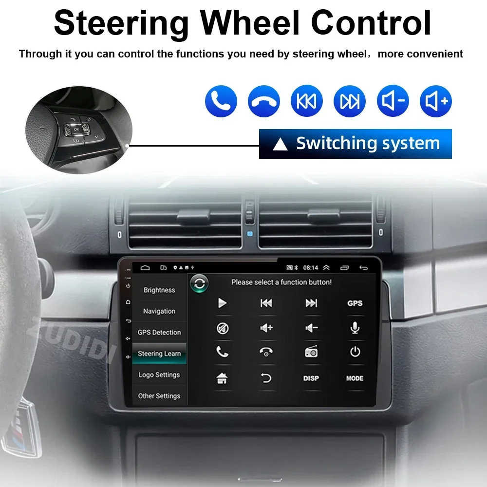 Android 13 CarPlay Auto Радио для BMW E46 M3 318/320/325/330/335 4G Автомобильная мультимедийная