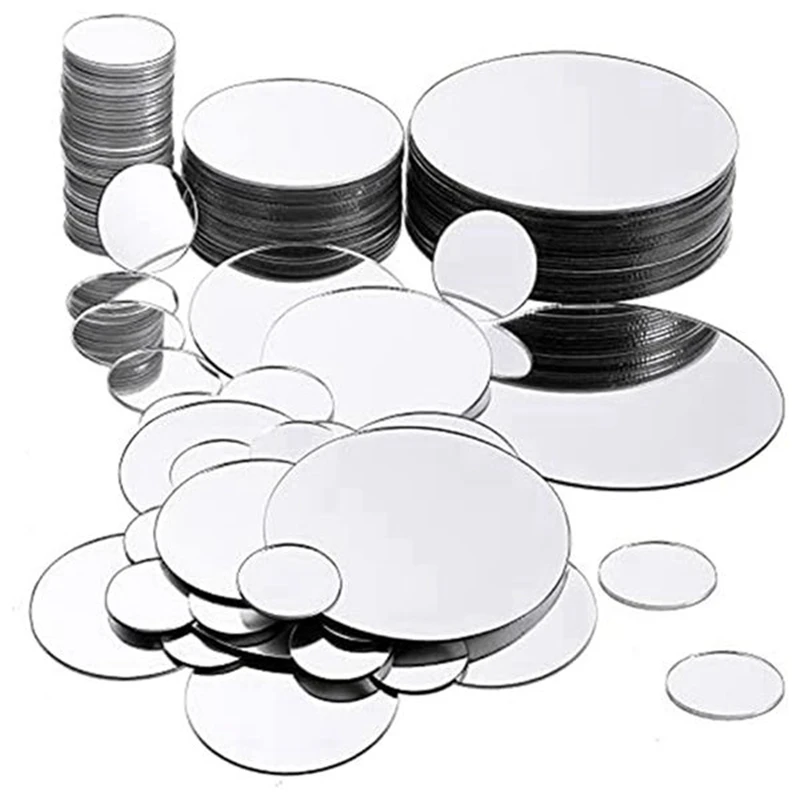 

100 Pieces Mini Size Round Mirror Small Round Mirror Adhesive Mirror Round Craft Mirror Tiles For Crafts Durable Easy To Use