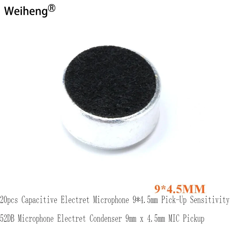 20 шт. встроенный микрофон 94 5 мм 52 дБ 9x4