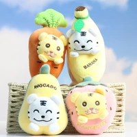 mini plush toys banana carrot pear soft stuffed fruit keychain toy set cute cartoon animals fruits kawaii plush doll kids toys