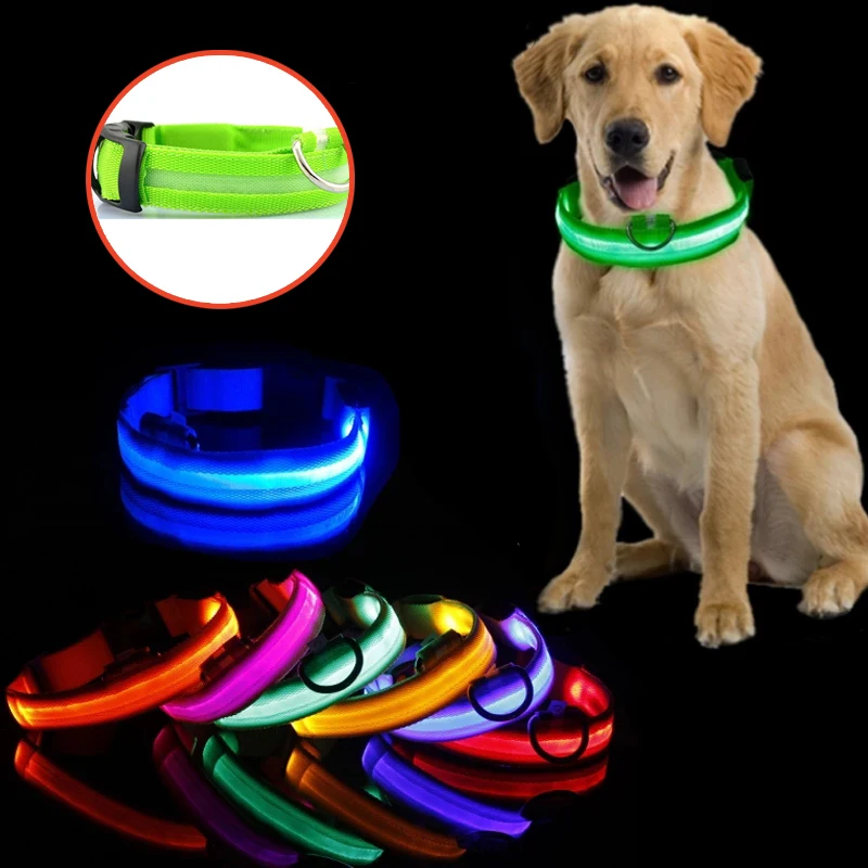 

Led Dog Collar Light Anti-Lost Collar Special Collar For Dogs Puppies Night Luminous Supplies Pet Products Accessories Battery