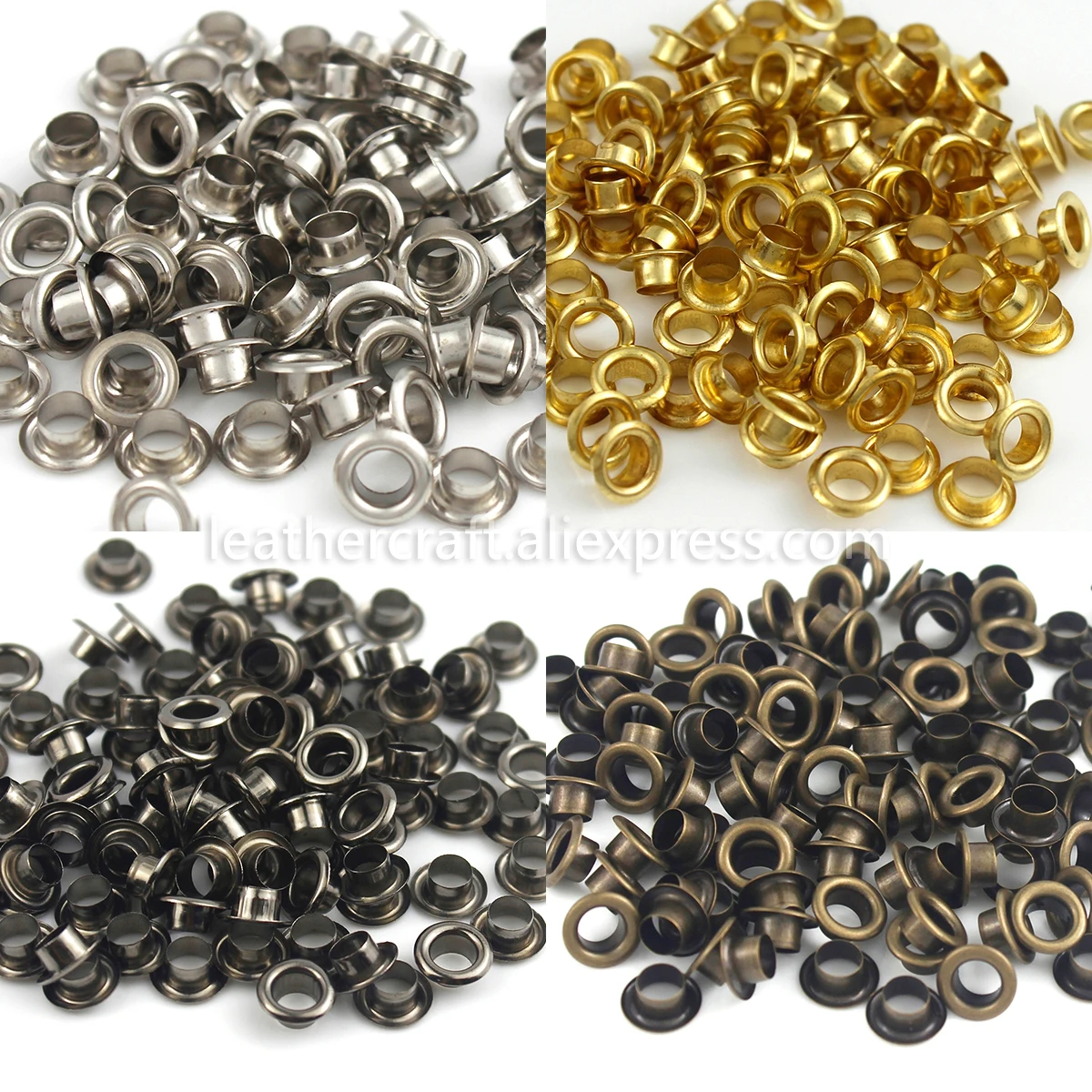 100sets 4mm Brass Eyelet with Washer Leather Craft Repair Grommet Round Eye Rings For Shoes Bag Clothing Belt Hat - купить по