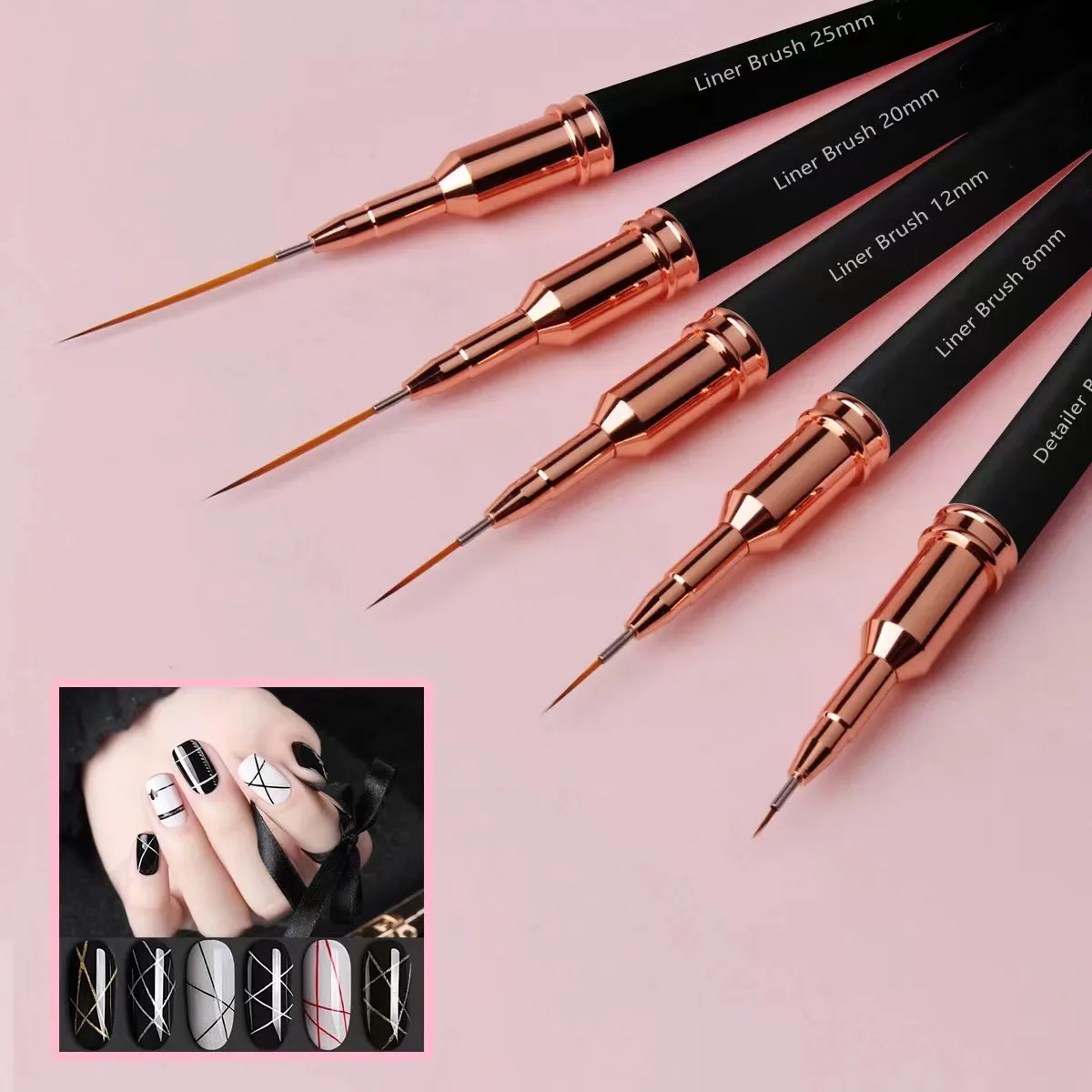 

Professional Acrylic Nail Art Liner Striping Brush Ultra-thin Line Detail Drawing Painting Brushes Manicure Pen Tools 1Pcs
