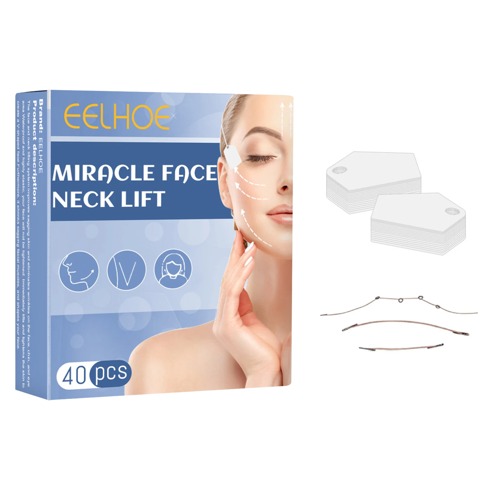 

Face Tape Double Chin Reducer Lift Patches Tools Invisible Makeup Face Lift Tapes 40 PCS Refill Tapes For Instant Neck Eye Lift