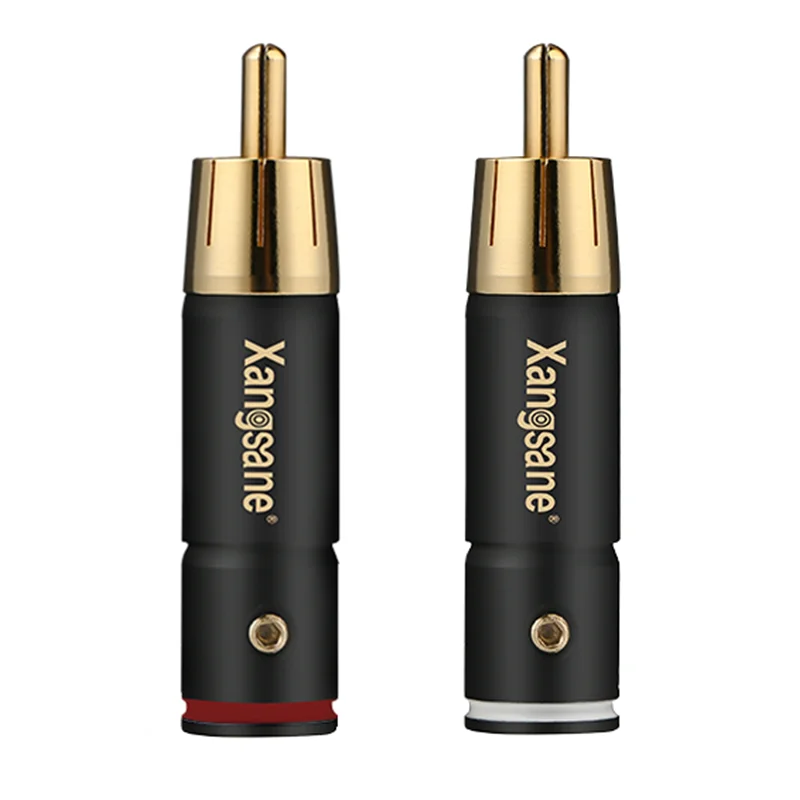 

4Pcs RCA Plug Signal Line Connector 3u Gold Plated Copper DIY HiFi Audio Adapter 6mm 8mm