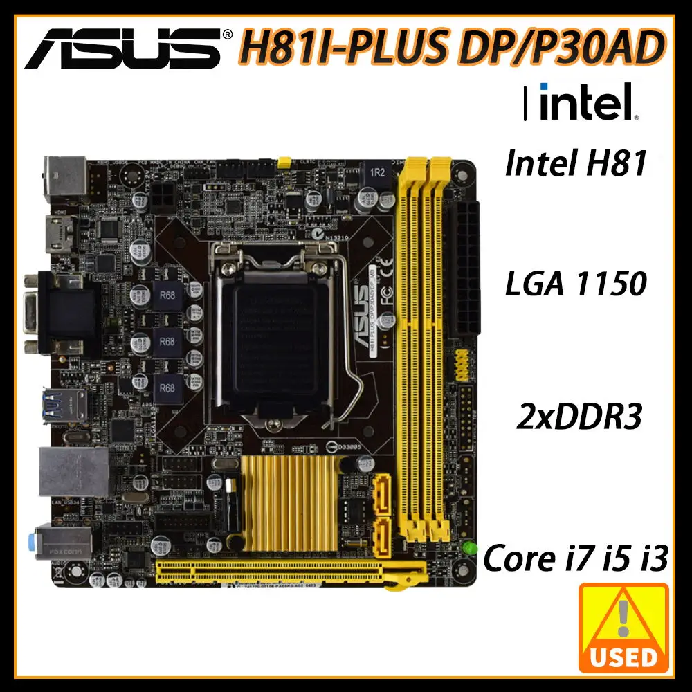 

ASUS Motherboard H81I-PLUS DP/P30AD adopts Intel H81 Chipset LGA 1150 Socket Supports Intel 22nm Processor Core i7 i5 i3 Celeron