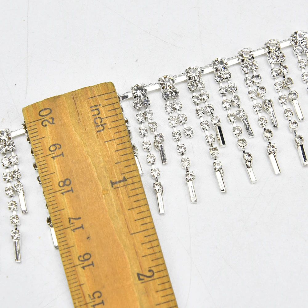 Модное блестящее серебряное покрытие украшение с кристаллами бахрома