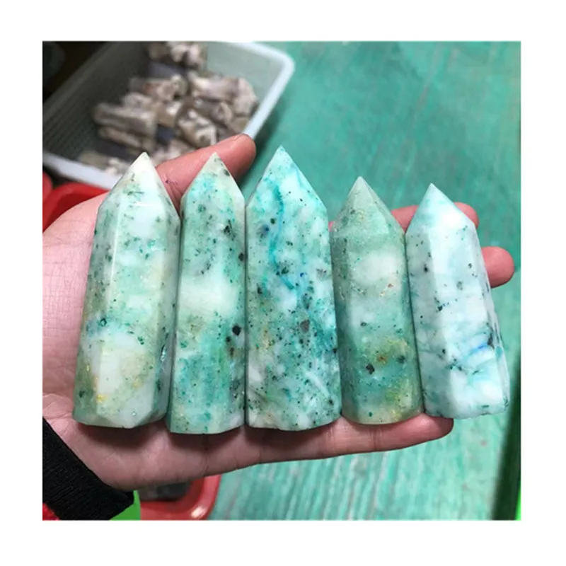 

Natural Carved Phoenix Wand Point Tower Crystal Stones For Decoration