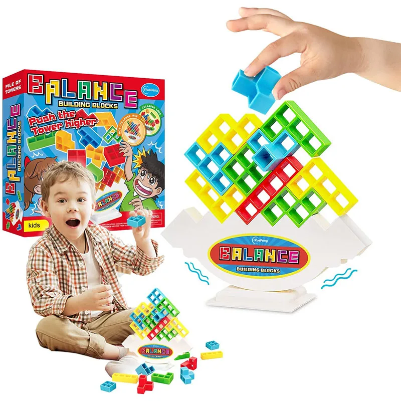 

Tetra Tower Game Balance Puzzle Board Game Kids Building Block Toys Balance Puzzle Bricks for Children Adults