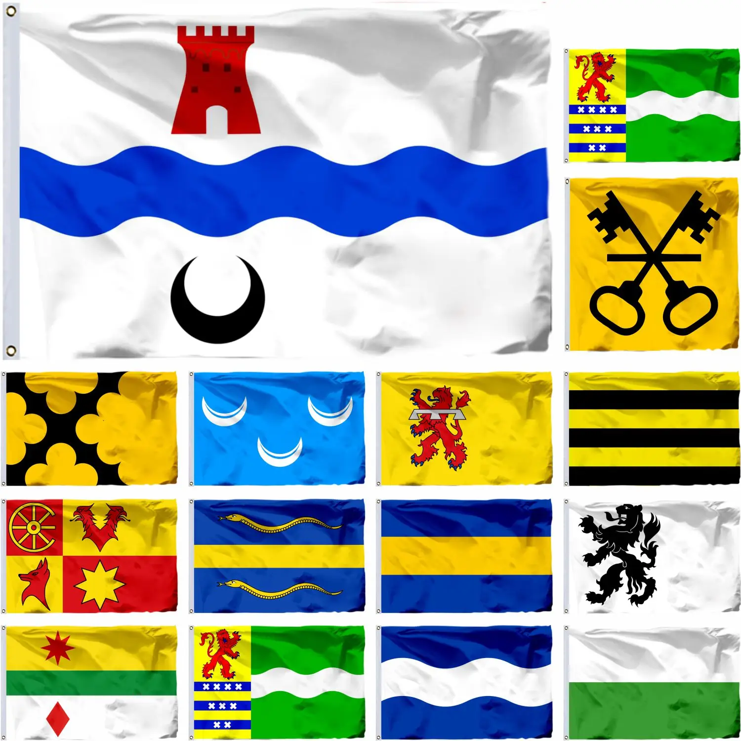 

Netherlands South Holland City Leidschendam Voorburg Flag Lansingerland and Ridderkerk 3X5FT Maassluis 90x150CM Noordwijk Banner