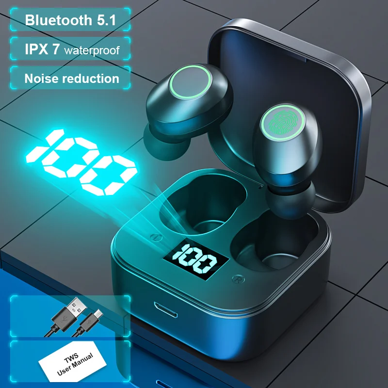 

Оригинальные TWS Bluetooth наушники, беспроводные наушники, стереонаушники, Спортивная гарнитура, водонепроницаемая шумоподавляющая HD-гарнитур...