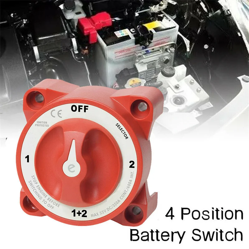 

Blue Sea Systems AFD 4 Position 2 Battery Disconnect Rotary Switch 32V 350A E-Series Luminous Switches for Marine Boat Truck RV