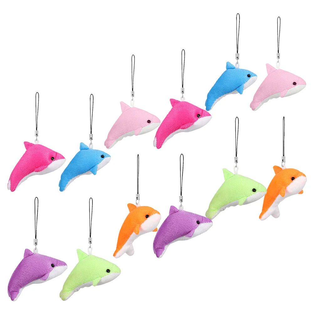 

Fluffy Keychain Stuffed Dolphin Keyring Keychains Plush Ornament Adorn Pendant Ornaments