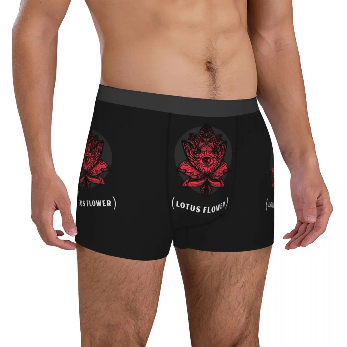 

Aesthetic Lotus Flower Inspired By Radiohead Underwear band album fan art Printed Trunk High Quality Man Panties Sexy Shorts