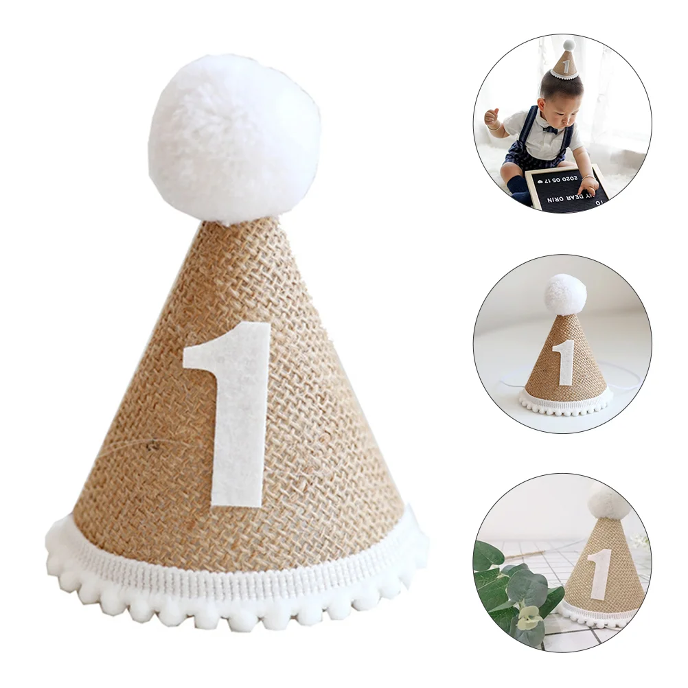 

Birthday Hat Party Hats 1St Cone Kids First Cap Pom Prince Tiara Headband Baby Child Favor Decorations Glitter Shower Headpiece
