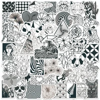 103050pcs black and white fashion geometric animals graffiti stickers bike skateboard car helmet laptop computer wholesale