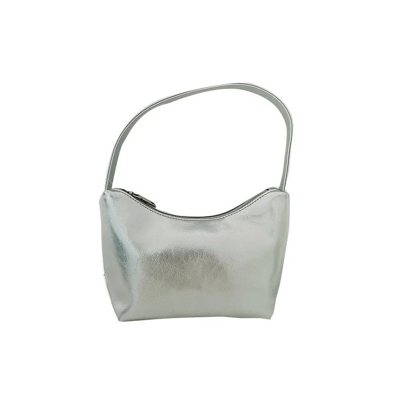 

Korean minority design underarm bag ins fashion small bag women 2023 simple silver handbag shoulder bag fashion