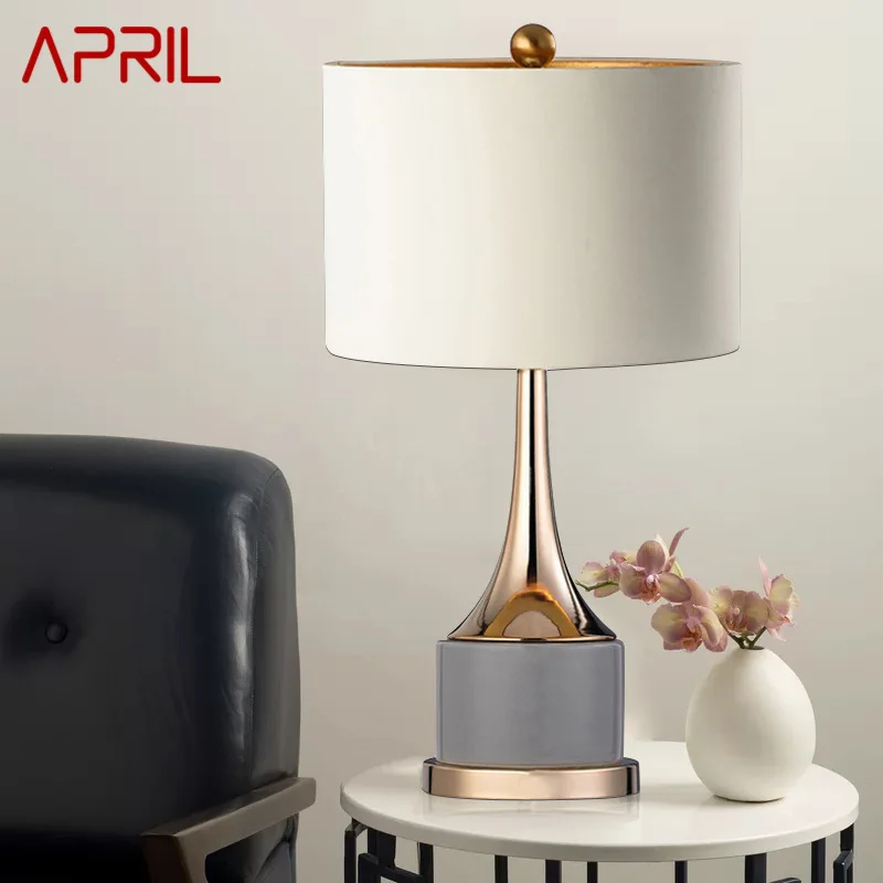 

APRIL Contemporary Vintage Table Lamp Creative LED Desk Light for Home Living Room Bedroom Bedside Decor
