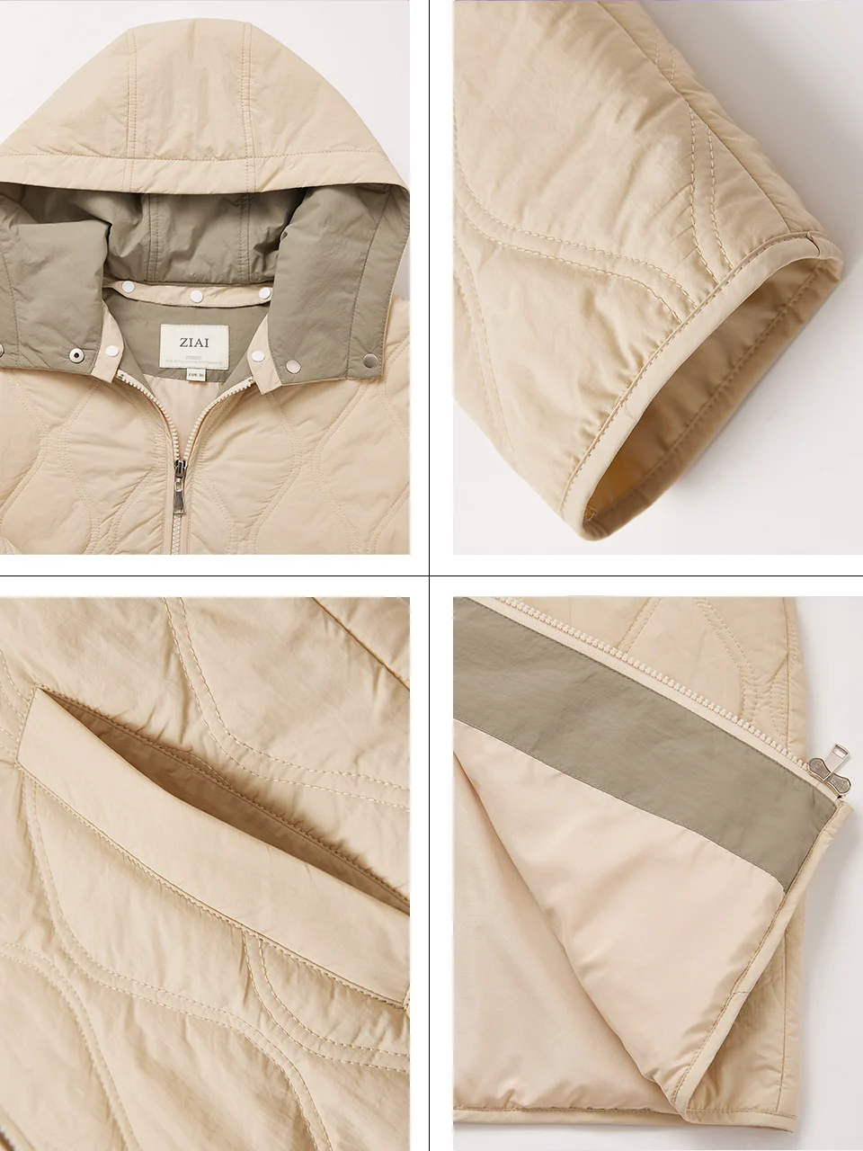ZIAI Women's spring jacket 2023 New Classic Short Hooded removable parkas Casual Thin Cotton Fashion coat women ZM-20338