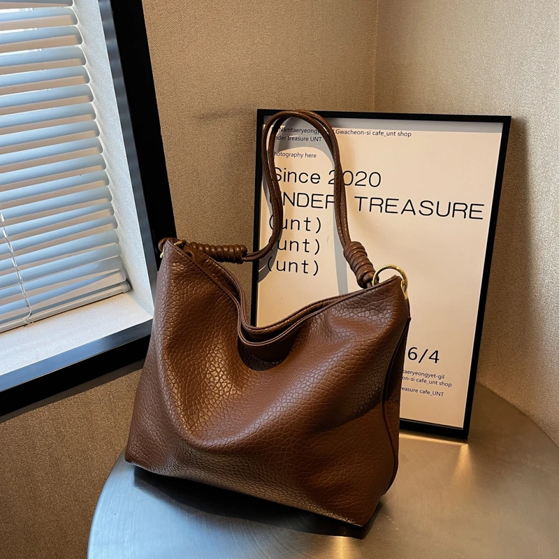 

Lichee Pattern Large Capacity Women Handbag Fashion Leather Shoulder Bag Luxury Designer Female Shopping Bag Ladies Casual Totes