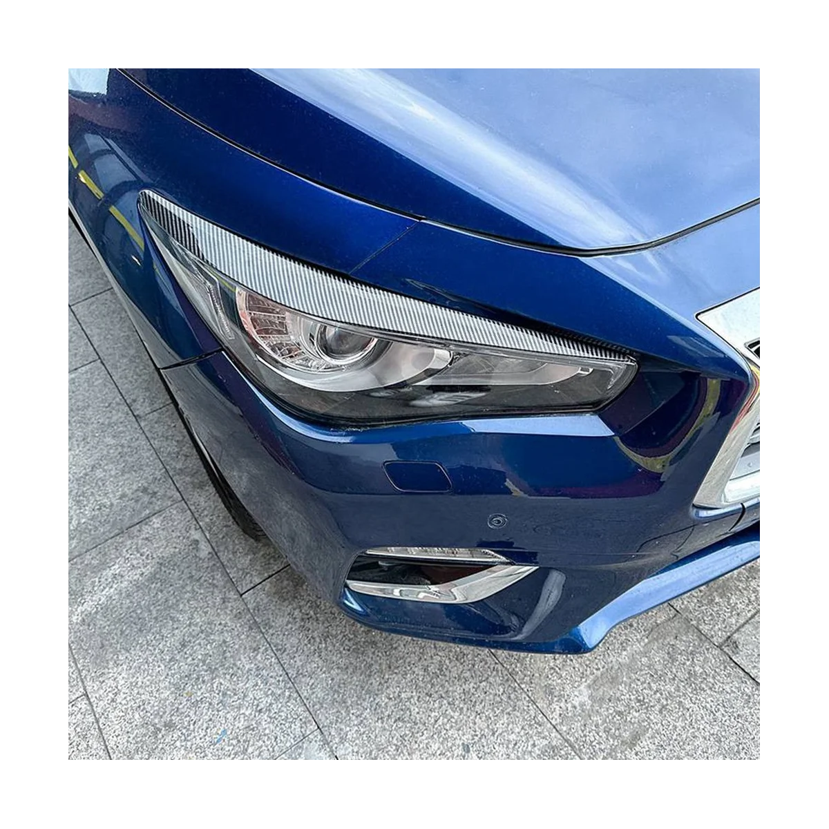 Накладка на переднюю фару автомобиля из углеродного волокна Декоративная полоса