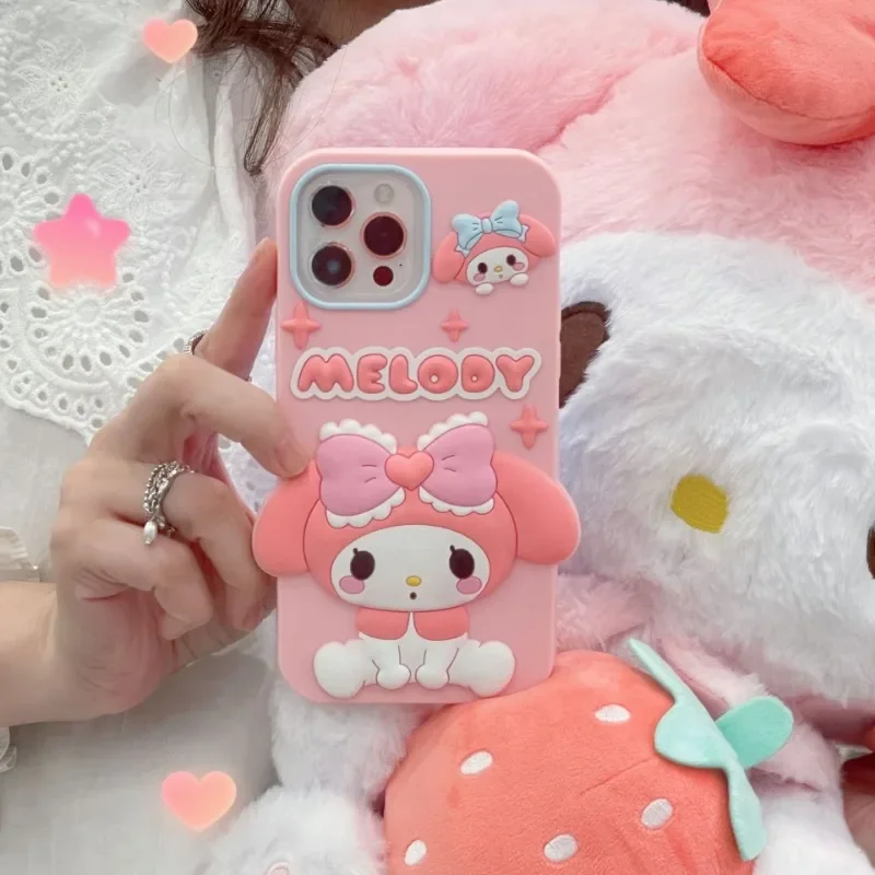 Мягкий силиконовый чехол для телефона с 3D кавайным рисунком Sanrios My Melody IPhone 16 15 14 13