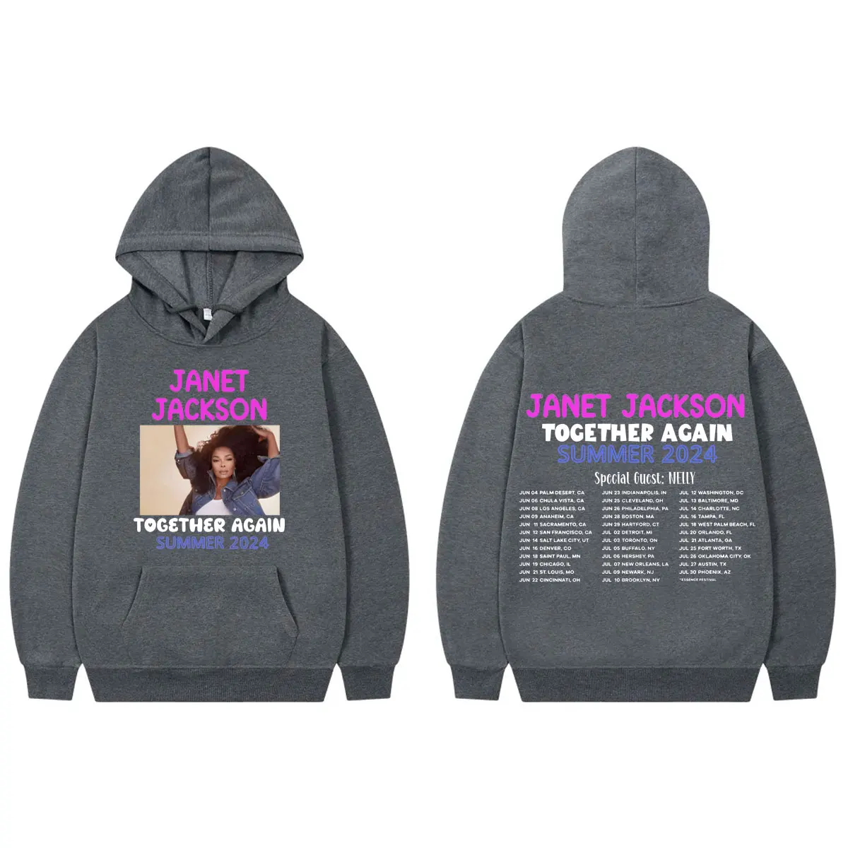 Janet Jackson Tour 2024 Hoodie Fashion Rock Oversized Streetwear Pullovers Men Women Casual Loose Long Sleeve Hooded Sweatshirts