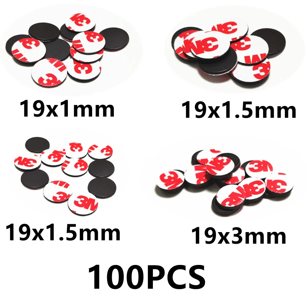 

100PCS 19x1mm 19x2mm Round Magnetic Disc Flexible Rubber Refrigerator Fridge Magnets Dots with Adhesive Backing for DIY Crafts