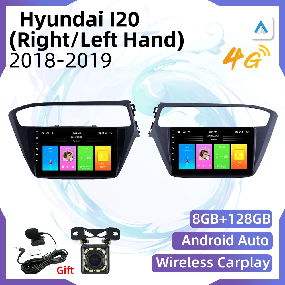 

Car Radio Screen for Hyundai I20 2018-2019 Right/Left Hand 2Din Carplay Android Stereo GPS Navigation Autoradio Multimedia Video