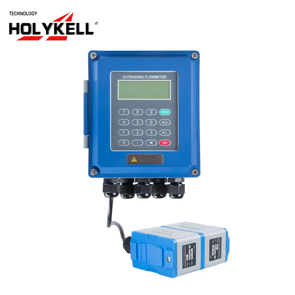 

Holykell Factory 4-20mA Wall Mounted Clamp on Type Ultrasonic Flow Meter UF2000-B