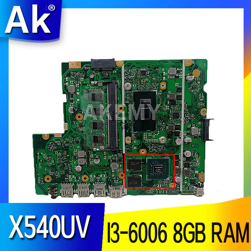 

Материнская плата для ноутбука ASUS X540UV X540UB X540UBR, материнская плата с процессором I3-6006, 8 ГБ ОЗУ