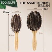 soft boar bristle brush cepillo para cabello bamboo hair brush women massage scalp wood comb for hair beauty barber accessories