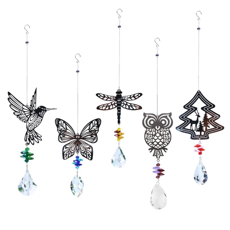 

Crystal Garden for butterfly Hummingbird Dragonfly Owl Christmas Tree Hanging Pendant Ornament Wind Chimes for