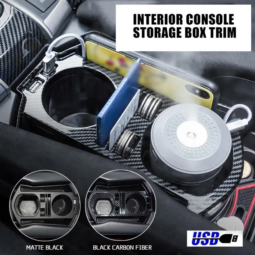 

Car Cup Holder Multifunctional Large Capacity ABS Dashboard Armrest Car Bottle Rack with Dual USB for Honda Civic 10 2016-2021