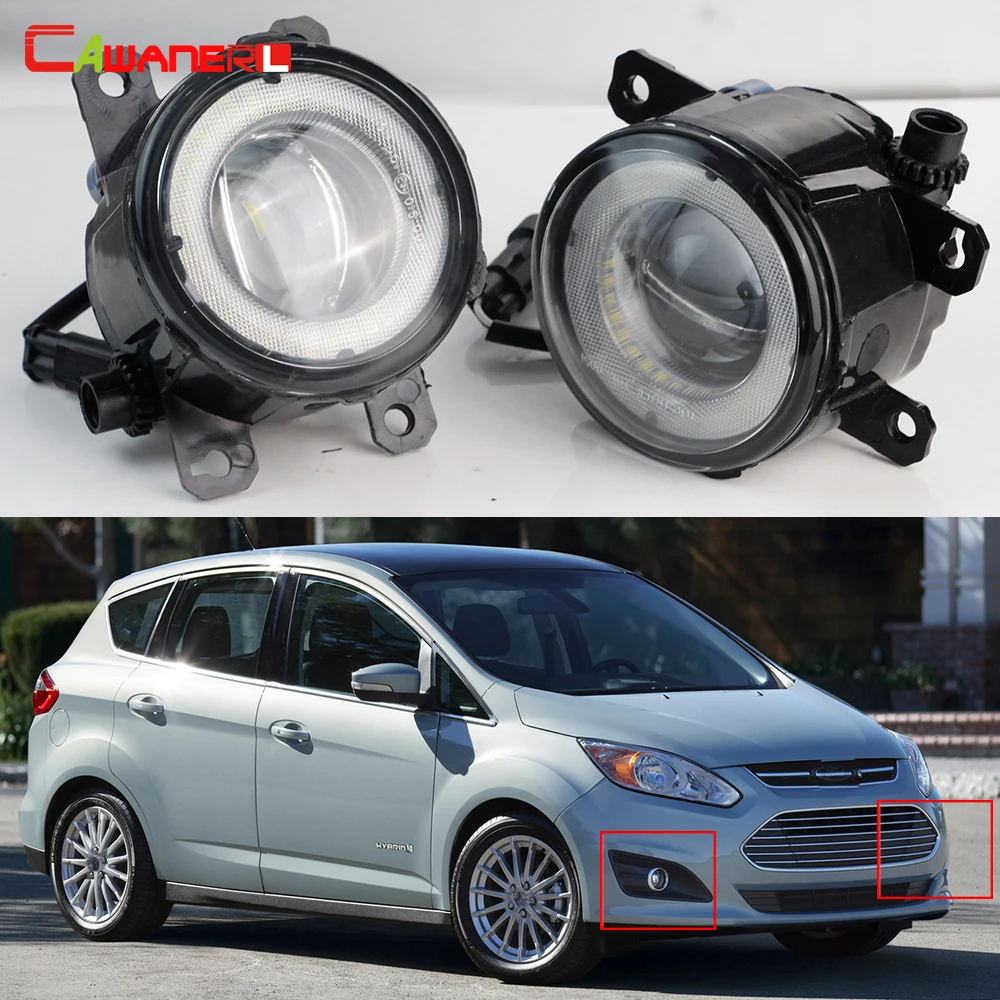 Фото 2 шт. 30 Вт H11 Автомобильные передние светодиодные противотуманные фары Angel Eye DRL Противотуманные дневные ходовые огни для Ford C-Max Cmax Grand C-Max 2/II MPV 2010-2015 №1