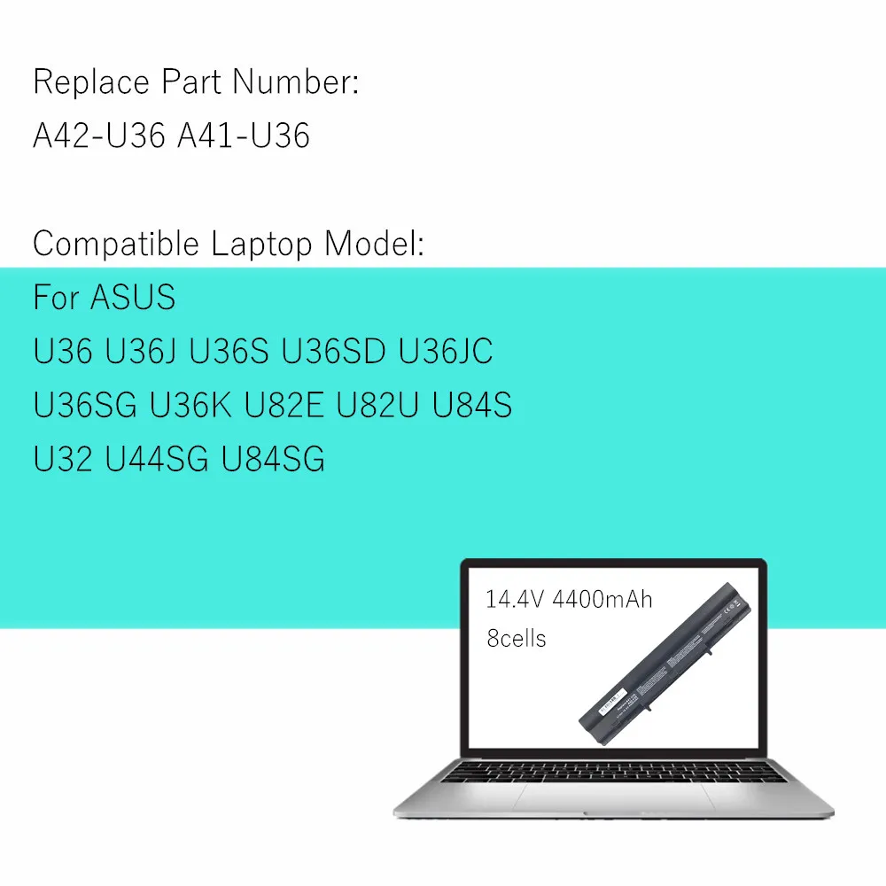 Фото Аккумулятор для ноутбука Asus U32 U32J U32JC U32U U36 U36J U36JC U36S U36SD U36SG A42-U36 A42U36 A41-U36 A41U36 №4