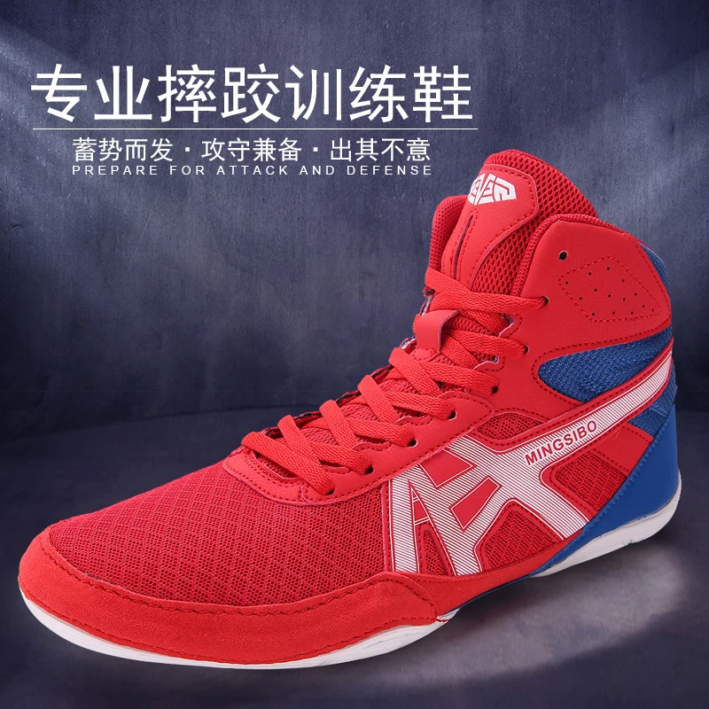

High-top wrestling shoes Men's professional boxing shoes Foot protection non-slip boxing sneakers Competition-specific shoes