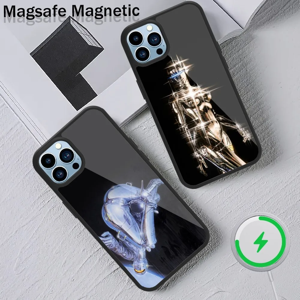 Чехол для телефона H-Hajime Art S-Sorayama iPhone 15 14 13 12 11 Plus Pro Max Magsafe с магнитной беспроводной
