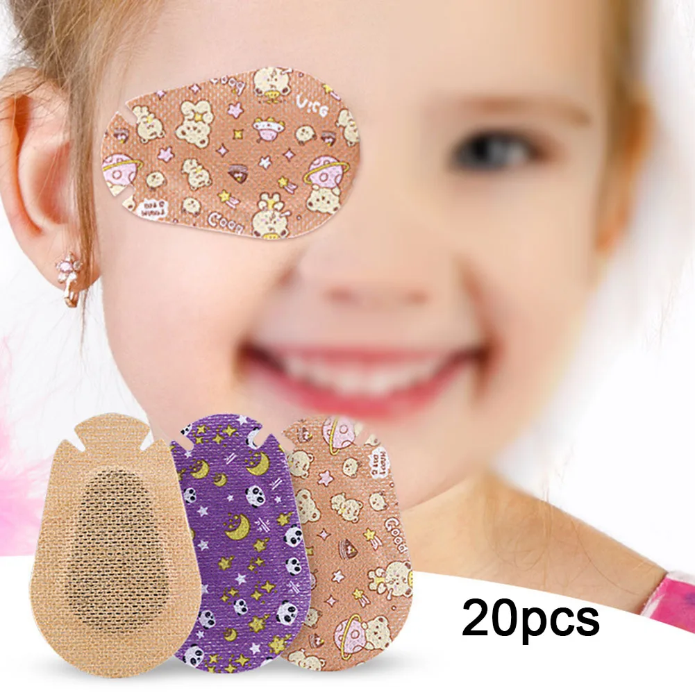 

20pcs Breathable Eye Patch Band Aid Medical Sterile Eye Pad Non-woven Fabric 5x7.5cm For Children Kids Adhesive Bandages