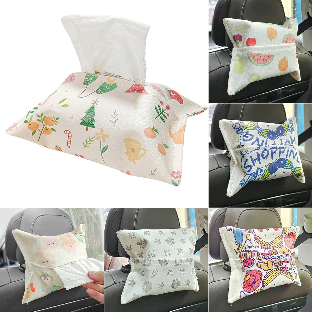 

Napkin Box Holder Hanging Car Tissue Holder Shading Tissue Case Organizer Auto Storage Decoration Craft Ornament Interior tool
