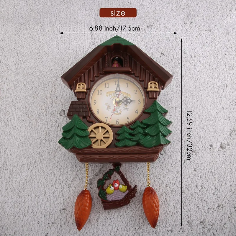Настенные часы в форме домика ABSF 8 дюймов для куклы винтажные виде птицы