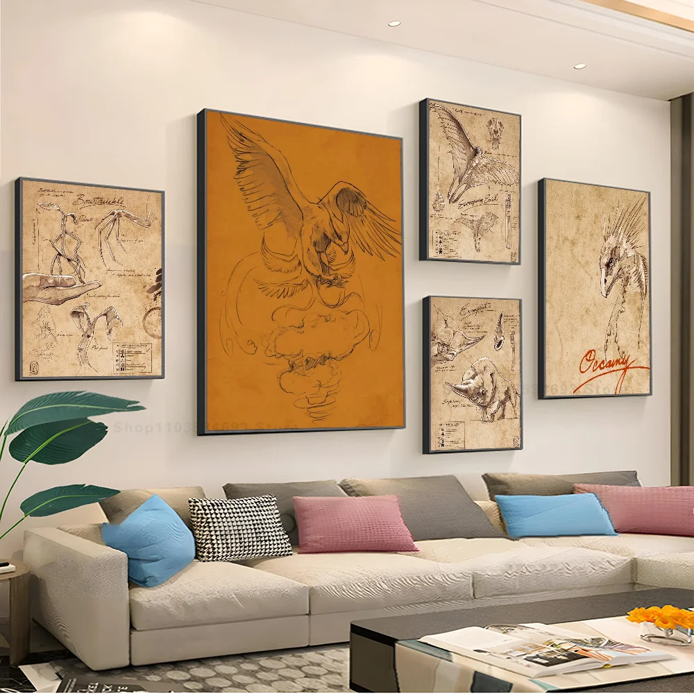 1 шт. H-Гарри П-Поттер винтажные полевые заметки миф Монстр 80-е постеры наклейки