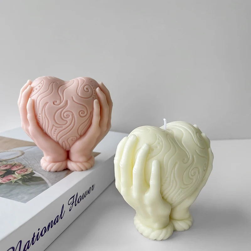 

3D Ручная искусственная Ароматизированная свеча, подарок на день Святого Валентина, украшение для дома в виде сердца из эпоксидной смолы
