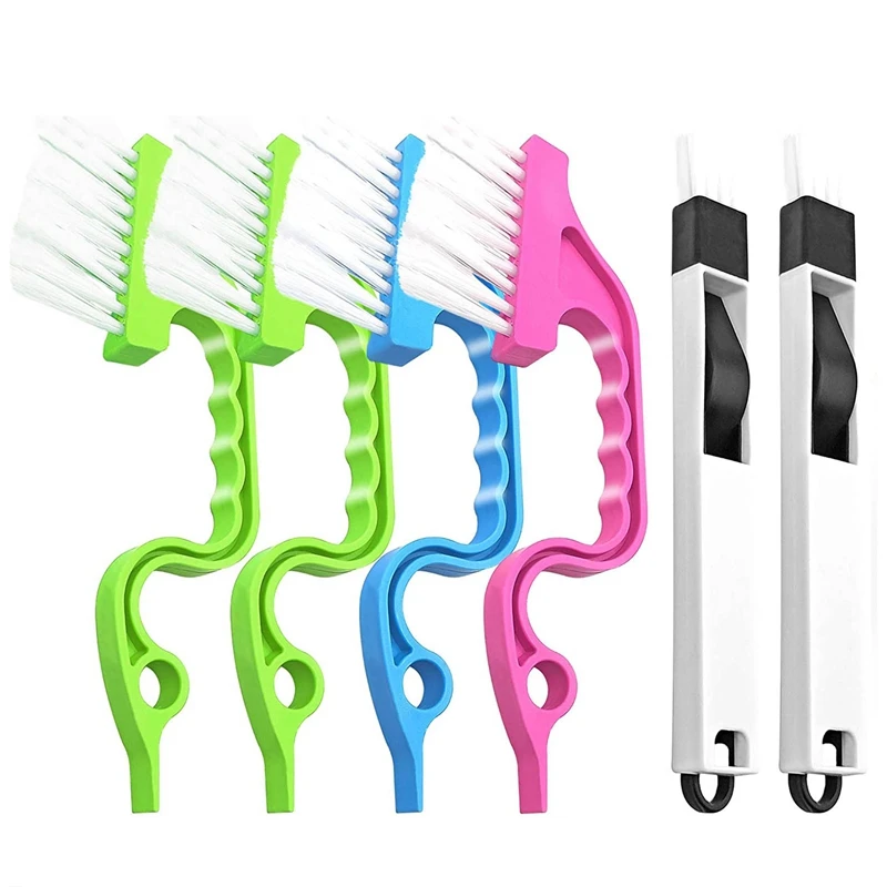 

Crevice Space Cleaning Brush Tool, 6Pcs Hand-Held Groove Space Cleaning, 2 In 1 Dustpan Cleaning Brushes, Shutter Door