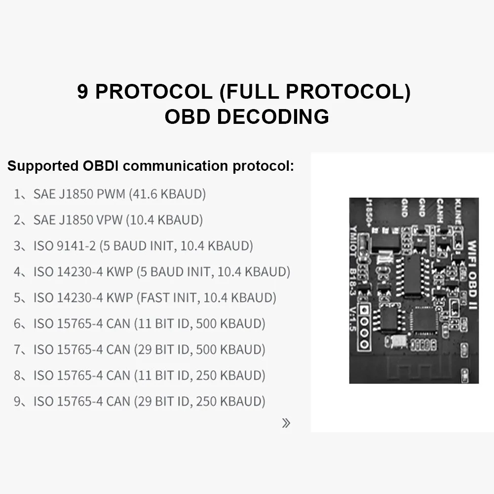 Адаптер для сканера OBD2 Беспроводной Wi-Fi автомобильный диагностический