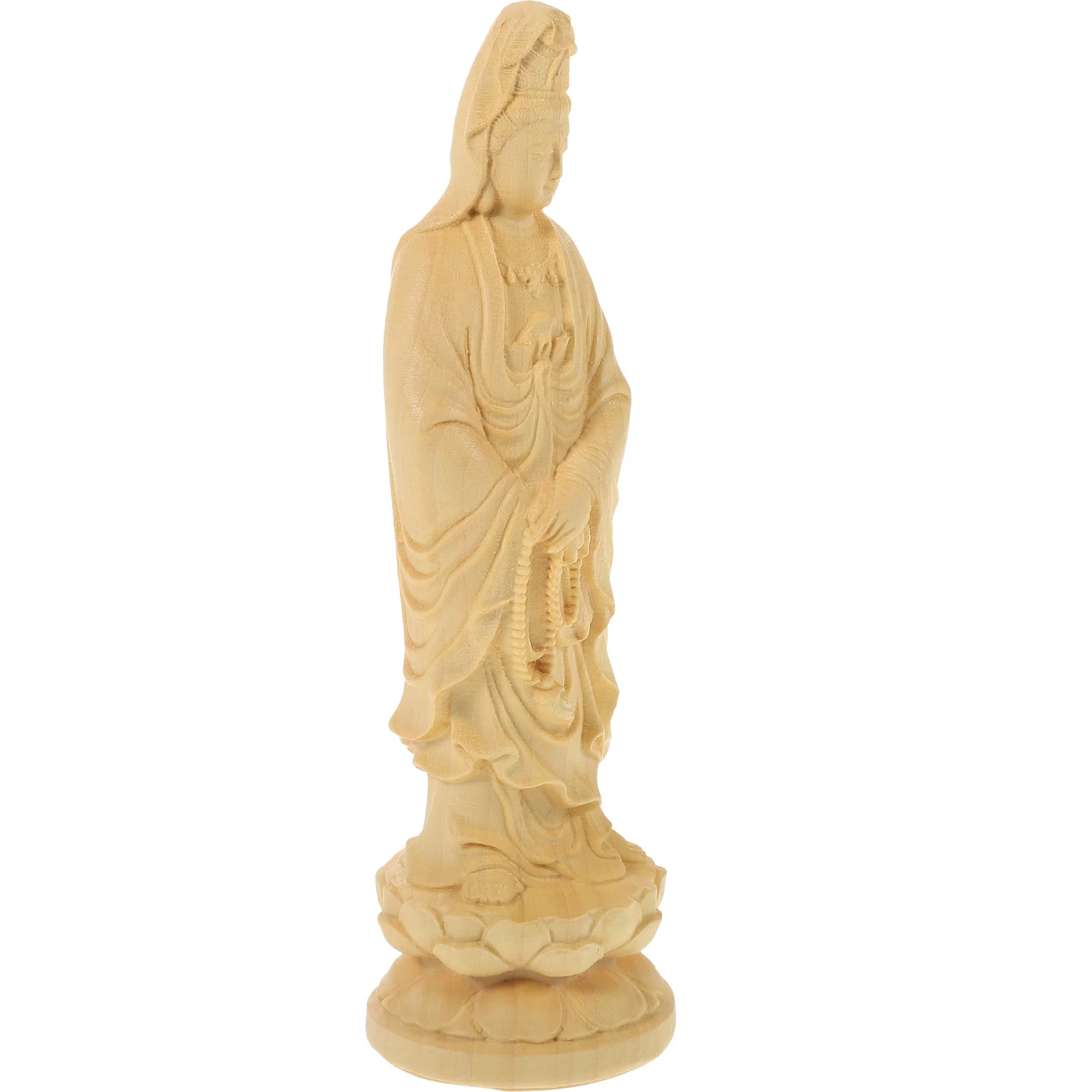 

Bodhisattva Ornament Vintage Home Decor Wooden Desktop Adornment Guanyin Statue Craft Tabletop Office